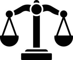 Justice Scale Glyph Icon vector