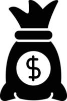 Money Bag Glyph Icon vector
