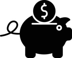 Piggy Bank Glyph Icon vector