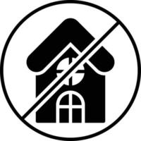 No House Glyph Icon vector