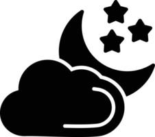 Starry Night Glyph Icon vector