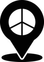 Peace Location Glyph Icon vector