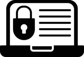 Laptop Security Glyph Icon vector