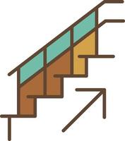 Stairs Filled Retro vector