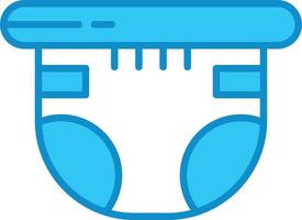 Diaper Line Filled Blue vector