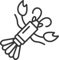 Lobster Line Two Color vector