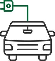 Electric Car Line Two Color vector