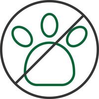 No Pets Allowed Line Two Color vector