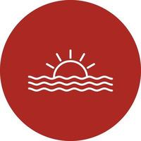 Sunset Line Circle Multicolor vector