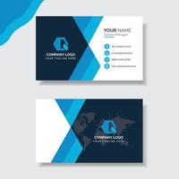 Blue minimal business card template vector