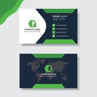 Green modern business card template vector
