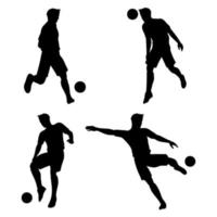 silhouettes of football or soccer players vector