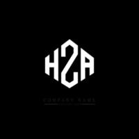 HZA letter logo design with polygon shape. HZA polygon and cube shape logo design. HZA hexagon vector logo template white and black colors. HZA monogram, business and real estate logo.