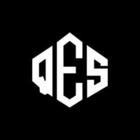 diseño de logotipo de letra qes con forma de polígono. qes diseño de logotipo en forma de polígono y cubo. qes hexágono vector logo plantilla colores blanco y negro.