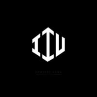 IIU letter logo design with polygon shape. IIU polygon and cube shape logo design. IIU hexagon vector logo template white and black colors. IIU monogram, business and real estate logo.