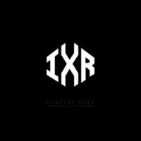 IXR letter logo design with polygon shape. IXR polygon and cube shape logo design. IXR hexagon vector logo template white and black colors. IXR monogram, business and real estate logo.