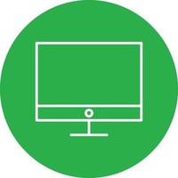 Monitor Line Circle Multicolor vector