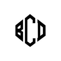 BCD letter logo design with polygon shape. BCD polygon and cube shape logo design. BCD hexagon vector logo template white and black colors. BCD monogram, business and real estate logo.