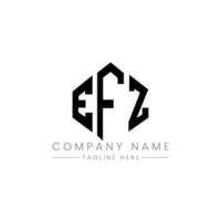 EFZ letter logo design with polygon shape. EFZ polygon and cube shape logo design. EFZ hexagon vector logo template white and black colors. EFZ monogram, business and real estate logo