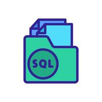 the database is an icon vector. Isolated contour symbol illustration vector