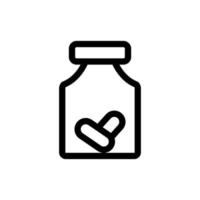 tablets in a bottle icon vector. Isolated contour symbol illustration vector