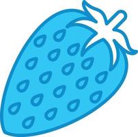 Strawberry Line Filled Blue vector