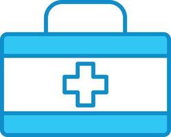 First Aid Box Line Filled Blue vector