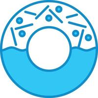 Donut Line Filled Blue vector