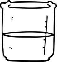 line drawing cartoon beaker of blood vector