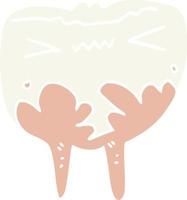 flat color style cartoon bad tooth vector