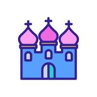 templo cristiano con cúpulas icono vector ilustración de contorno