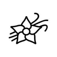 ilustración de contorno de vector de icono de flor de vainilla
