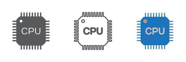 vector de icono de cpu. icono de procesador ilustración vectorial