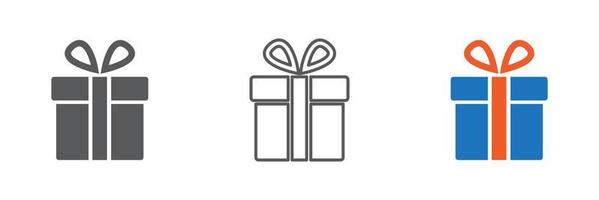 vector de icono de caja de regalo. ilustración de vector de icono de regalo