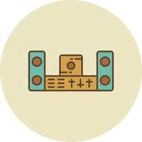 sistema de música lleno retro vector