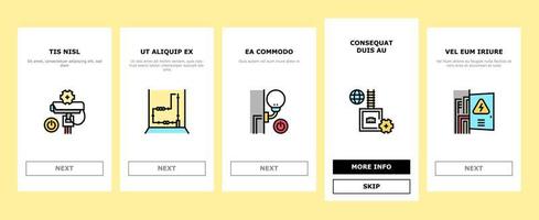 Electrical Installation Tool Onboarding Icons Set Vector