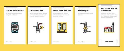 Electrical Installation Tool Onboarding Icons Set Vector