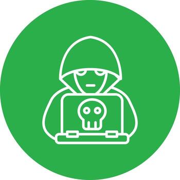 Hacker Line Circle Multicolor vector