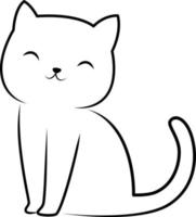 cute cat drawing doodle line art vector