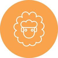 Sheep Line Circle Multicolor vector