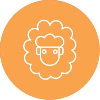 Sheep Line Circle Multicolor vector