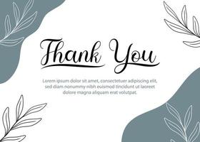 Line floral thank you for your order card vector