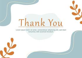 Thank you card template with nature background theme vector