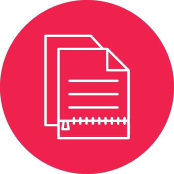 Zip File Line Circle Multicolor vector