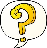 cartoon question mark and speech bubble in smooth gradient style vector