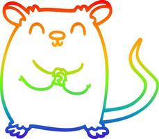 ratón de dibujos animados de dibujo de línea de gradiente de arco iris vector