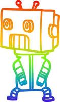 rainbow gradient line drawing cartoon robot vector