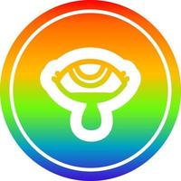 crying eye circular in rainbow spectrum vector