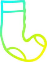 cold gradient line drawing cartoon sock vector