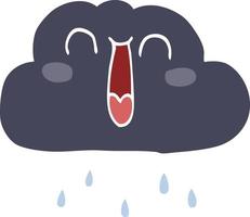 cartoon doodle of a happy rain cloud vector